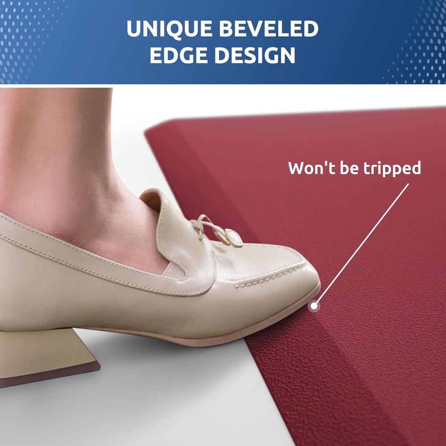 KitchenClouds Kitchen Mat Cushioned Anti Fatigue Kitchen Rug 17.3"x60" Waterproof Non Slip Kitchen Rugs and Mats Standing Desk Mat Comfort Floor Mats for Kitchen House Sink Office (Red)