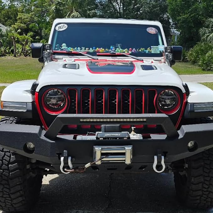 Clix Wipers - Jeep Wrangler & Gladiator (16"/16") Red Windshield Wiper Blades (All Wrangler & Gladiator Models), All-Weather Replacement Wipers-Set of 2, Includes Quick Connect Clips (1997-2025)