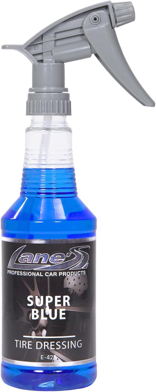 LANE'S Super Blue Tire Dressing Spray | High-Gloss Car Tire Shine Spray | No Sling, No Run, Long Lasting | Protects from Cracks & UV Rays | Non-Greasy Automotive Dressing & Cleaner | 16oz