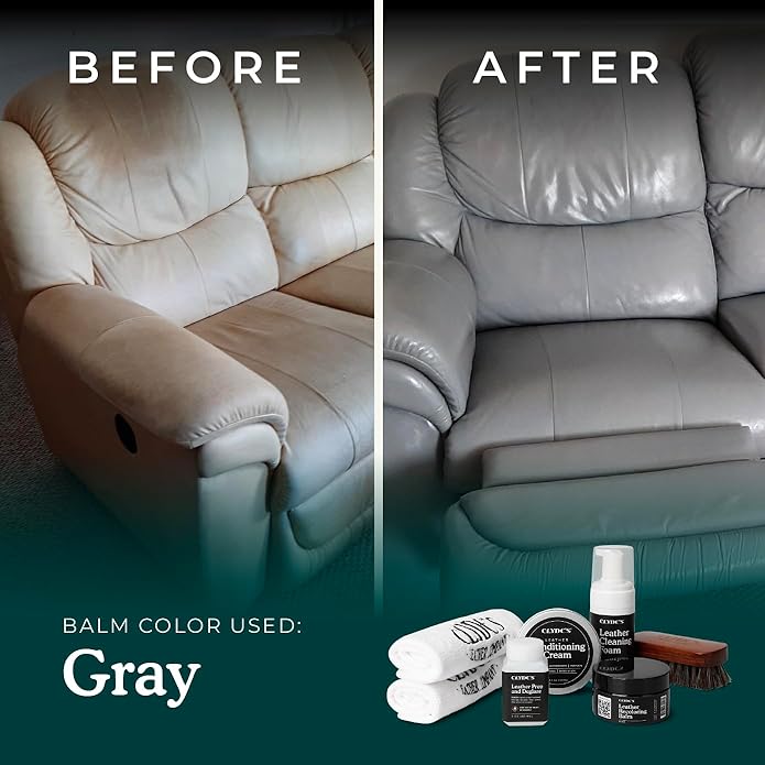 Clyde's™ 4-Step Leather Recoloring Kit | Includes Brush and Lint-Free Towels | Cleans, Restores, and Protects Your Leather