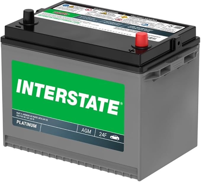 Interstate Batteries Automotive Battery 12V 70Ah (Group Size 24F) 710CCA SLI AGM Auto Battery Replacement for Cars, SUVs, Sedans, Trucks (MTX-24F)