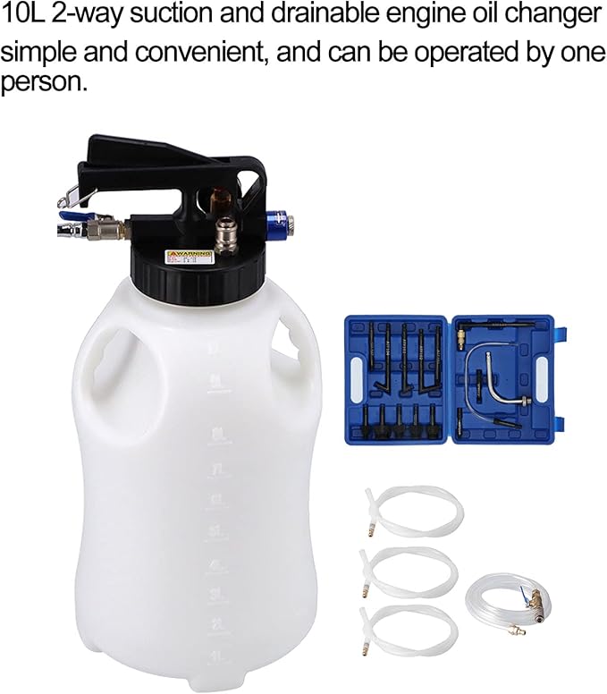 PerGar Transmission Fluid Pump Pneumatic Extractor and Dispenser Tool Kit, 10L Pneumatic Automatic Transmission Oil Filling Dispenser Engine Oil Fluid Change Tool Kit