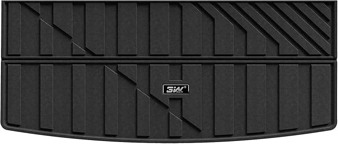 3W Cargo Liner Fit for 2021 2022 2023 2024 2025 Chevy Tahoe/GMC Yukon/Cadillac Escalade 7 Seat, TPE All Weather Custom Fit Heavy Duty Car Accessories Trunk Mats 7 Passengers