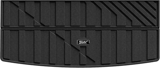 3W Cargo Liner Fit for 2021 2022 2023 2024 2025 Chevy Tahoe/GMC Yukon/Cadillac Escalade 7 Seat, TPE All Weather Custom Fit Heavy Duty Car Accessories Trunk Mats 7 Passengers