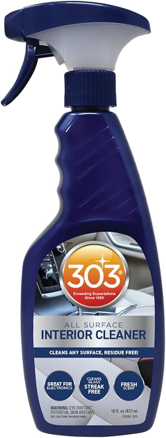 303 Products Interior Cleaner - Easily Cleans Any Surface, Residue Free - Great for Use on Touch Screens, Including LCD - Cleans Glass Streak Free, 16 fl. oz. (30588)