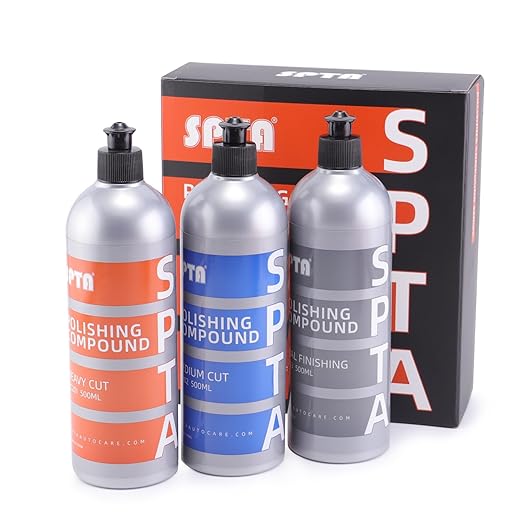 SPTA Polishing Compound Car Scratch & Swirl Remover Rubbing Compound & Finishing Polish Buffing Compound Swirl Remover for Cars Automotive Paint Correction (16.91 oz)