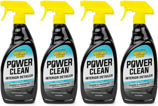 Invisible Glass 92024-4PK Power Clean Automotive Interior Detailer Cleaner Protectant and Conditioner to Restore Interior Surfaces Prevent Fading, 22 Fl Oz, Pack of 4