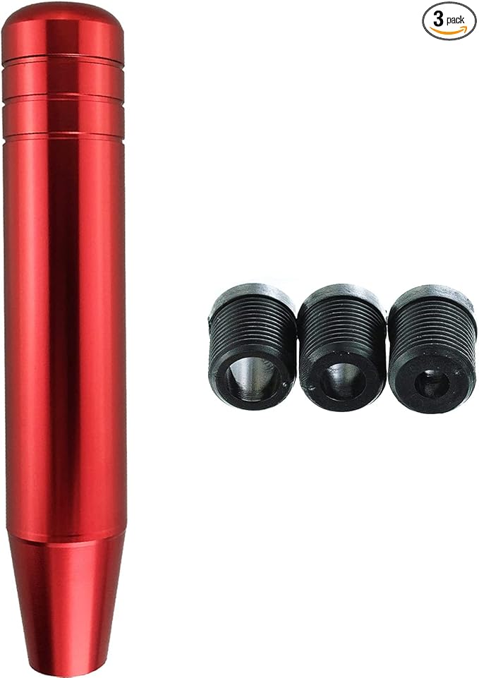 Abfer Long Shifter Knob Car Weighted Gear Stick Shift Knobs Extension Metal Shifting Lever Replace Fit Most Manual Automatic Transmission Vehicle (Red)