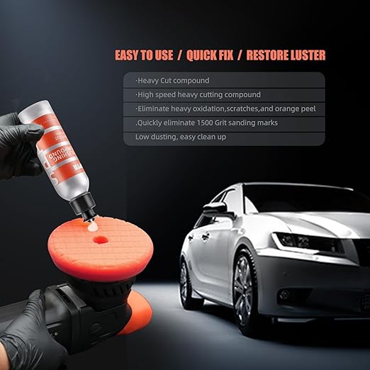 SPTA Polishing Compound Car Scratch & Swirl Remover Rubbing Compound & Finishing Polish Buffing Compound Swirl Remover for Cars Automotive Paint Correction (4.06 oz)