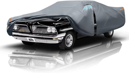 Waterproof Pontiac Bonneville(1986-2005) Car Cover with Breathable Vents, [2025 Upgrade] Premium Covers with Cotton Liner and Zipper Door, Sun Rain Snow Dust Uv Protection.(Gift with Towel)