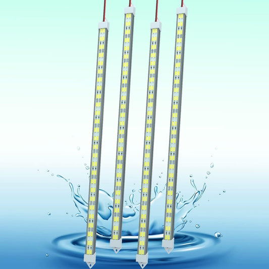 12V LED Light Bar Waterproof, 12V LED Light Strip 54 LEDs 7000K White Color Enclosed Trailer Interior DIY Cabinet LED Light Strip for Car,Trailer,Motorhome,Van,RV,Truck Bed Lights(4 Pack)