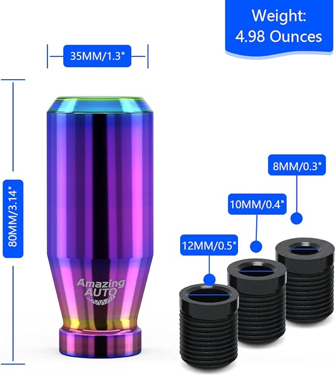 （Multicolor） Racing JDM Type-R Style 6 Speed Manual Universal Gear Shift Knobs Fit Compatible with Mazda Tacoma STi Nismo 2004 Honda Accord Subaru