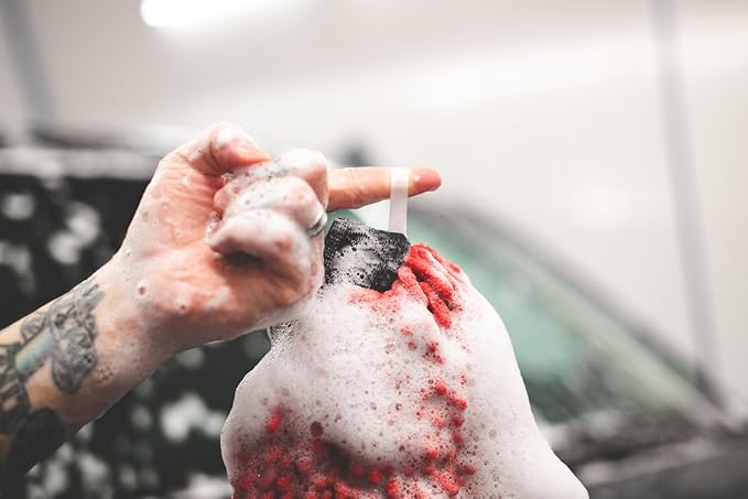 The Rag Company - Premium Chenille Microfiber Knobby Wash Mitts - Perfect for Car Washing and Detailing; Scratch-Free, Lint-Free, Double-Sided, Plush, and Absorbent; Blue (2-Pack)