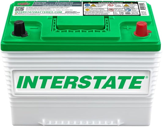 Interstate Batteries Automotive Battery 12V 63Ah (Group 34R) 800CCA SLI Pure Lead AGM Automobile Replacement Battery for Cars, Jeeps, SUVs, Trucks, Vans (MTZ-34R)