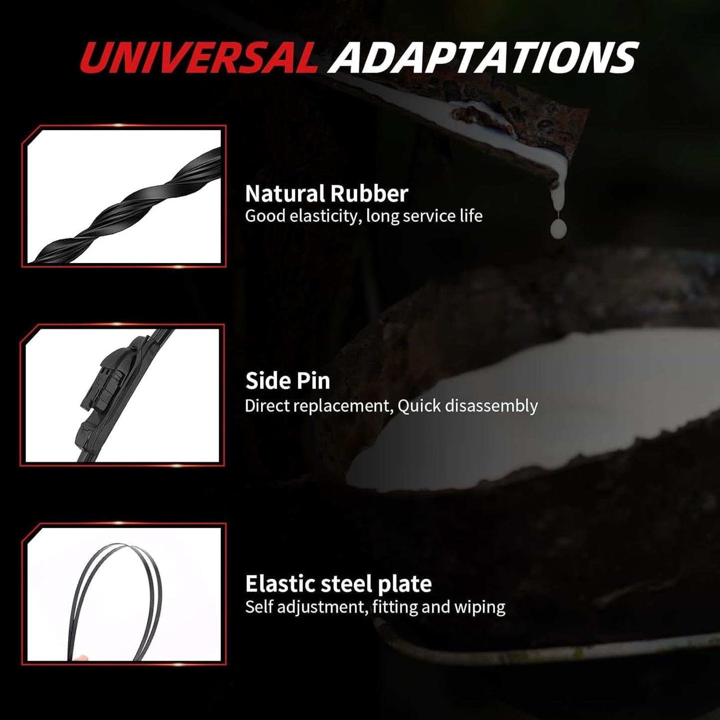 OTUAYAUTO Premium Windshield Wiper Blades - Replacement for Buick Encore 2013-2022 - Precision Fit, All-Weather Performance, Front and Rear Wiper Blades, Top Lock - 26"+14"+10" (Pack of 3)