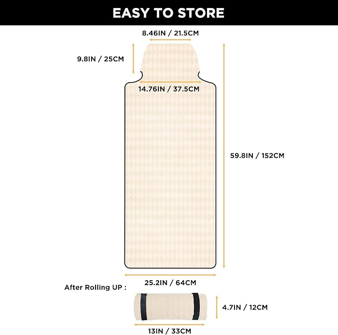 Waterproof Seat Cover Towel, Premium Sweat Carseat Protector, Perfect for Universal Anti-Slip Car Truck SUV Seat, Great for Surfing Yoga Gym Workout, Beige (Jacquard)