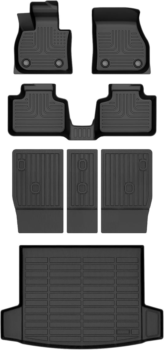 Floor Mats & Cargo Liner for 2025 MINI Countryman (Not for SE/Electric Models) with Backrest Mat, All Weather Automotive TPE Floor Liners Set Anti-Slip Waterproof Accessories Black