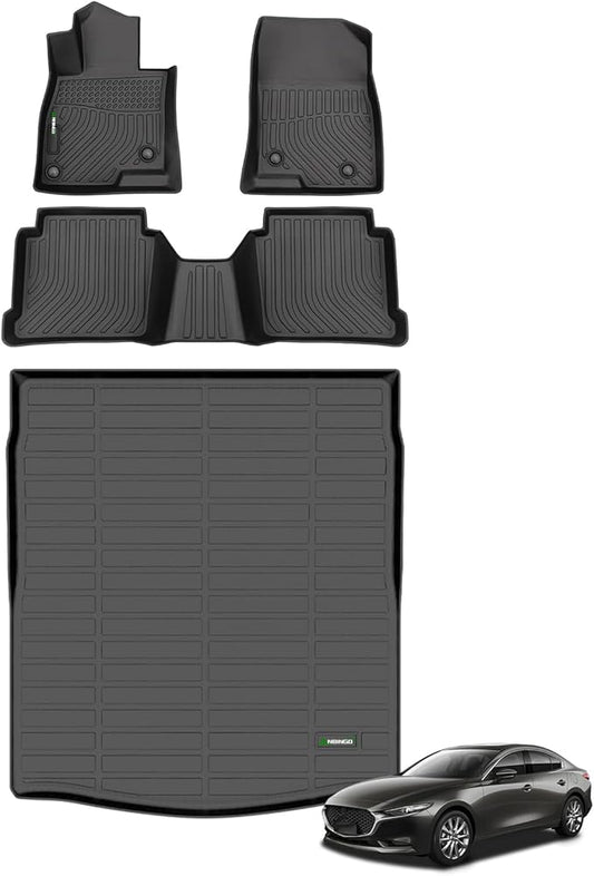 ANBINGO®-Floor Mats & Cargo Liner for Mazda 6 2014-2021 TPE All Weather Protection Anti-Slip Automotive Mazda 6 Floor Liner Trunk Mat Set Accessories, Black