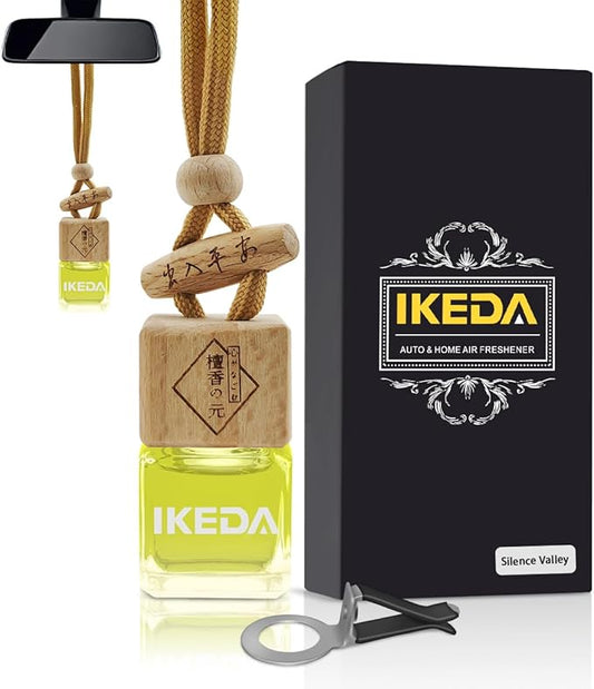Car Air Freshener | Square Hanging Car Scent with Vent Clip Bottle | Long Lasting Fragrance | Essential Oil Diffuser | Odor Eliminator Deodorizer (Square-Silence Valley)
