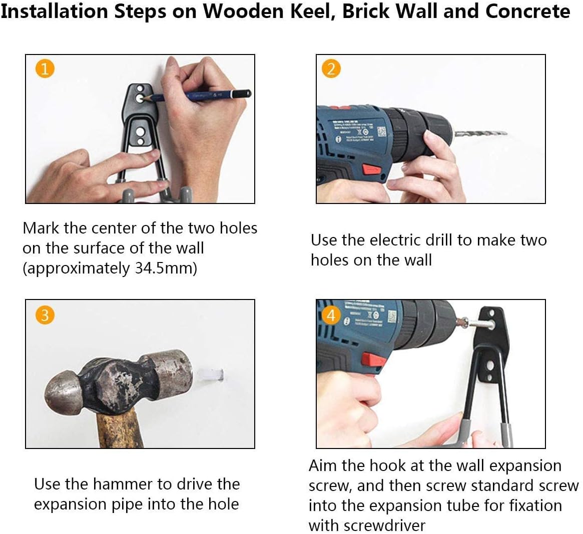 Garage Storage Utility Hooks - 2.8 Inch Wall Mount Hanging Hook, Tool Organizer, Heavy Duty Double Hook