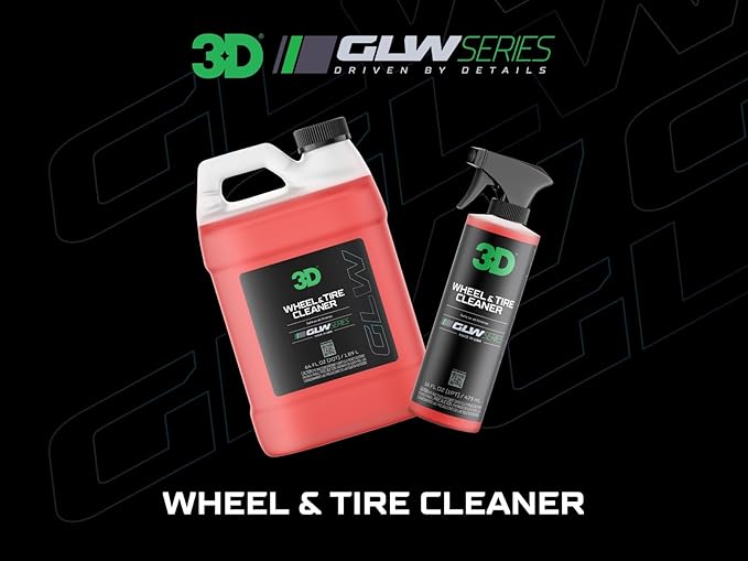 3D GLW Series Wheel & Tire Cleaner – Deep Cleaning All-in-One Formula | Removes Brake Dust, Grime, Tire Browning | Safe on All Wheels | DIY Car Detailing |64 oz