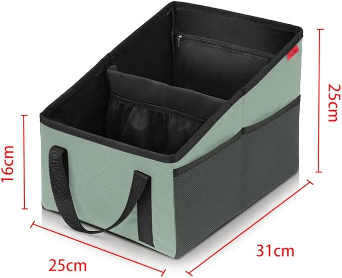 Car Seat Organizer - Passenger Seat Organizer, Collapsible Small Car Seat Storage Organizer for Console Front or Back, Automotive Backseat Organizer with Belt 4 Cup Holders for Kids Accessories, Cyan