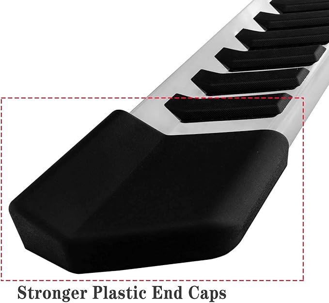 COMNOVA Pair Running Boards Compatible with 2015-2025 Ford F150 Crew Cab with 4 Full Size Doors, Truck Side Steps, Width 6 Inches, V Style Step Boards, Stainless Steel Nerf Bars, Step Bars.