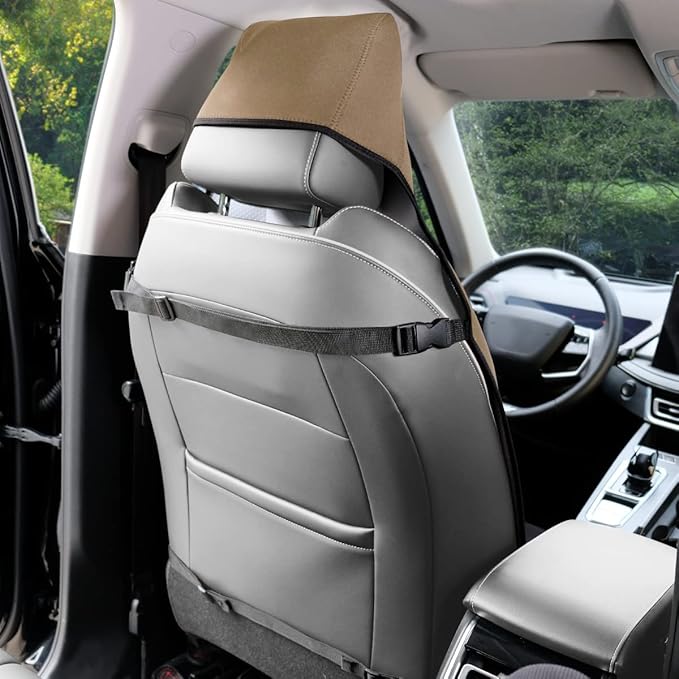 Waterproof Seat Cover Towel, Premium Sweat Carseat Protector, Perfect for Universal Anti-Slip Car Truck SUV Seat, Great for Surfing Yoga Gym Workout, Tan