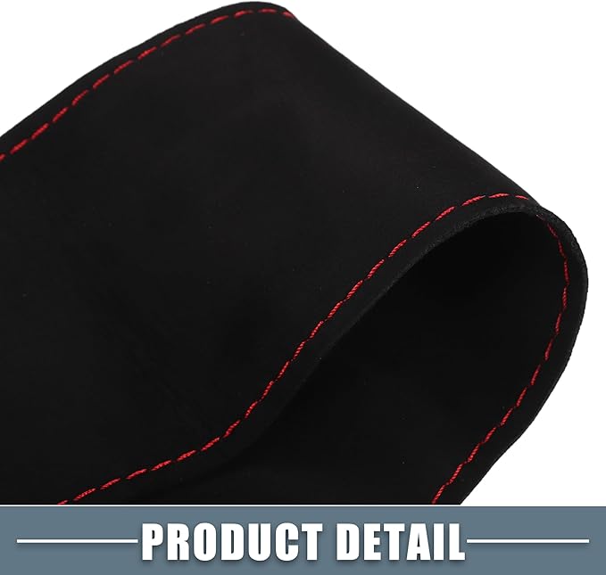 Car Hand Sewn DIY Steering Wheel Cover Breathable Comfortable 32-35cm Stitch on Wrap Cover Suede Red Black Stitches Red