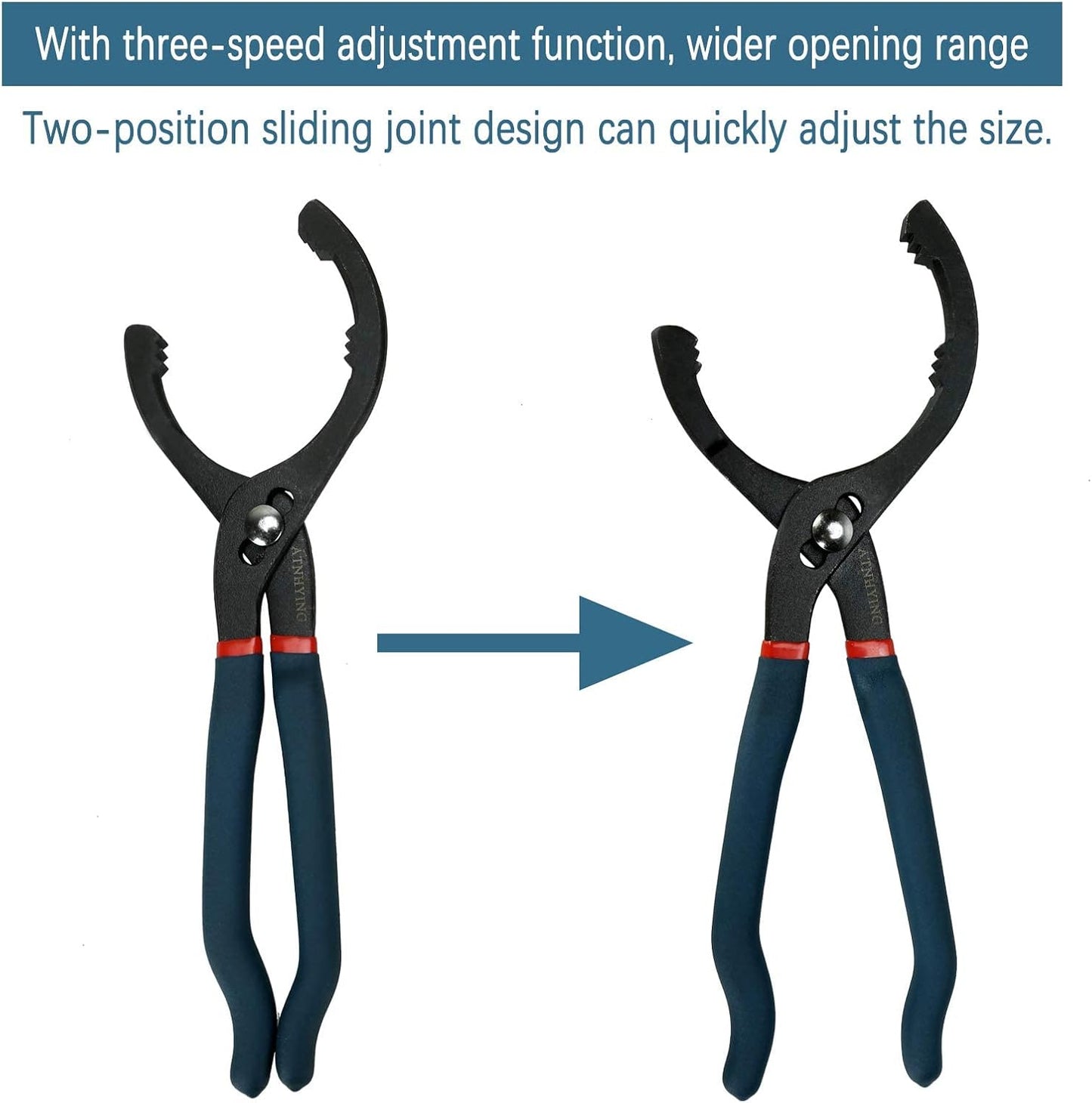 Oil Filter Wrench Set, 12" & 14" 2pcs Adjustable Oil Filter Pliers, Oil Filter Removal Tool, Universal, No Slipping for Engine Filters, Conduit, Fittings