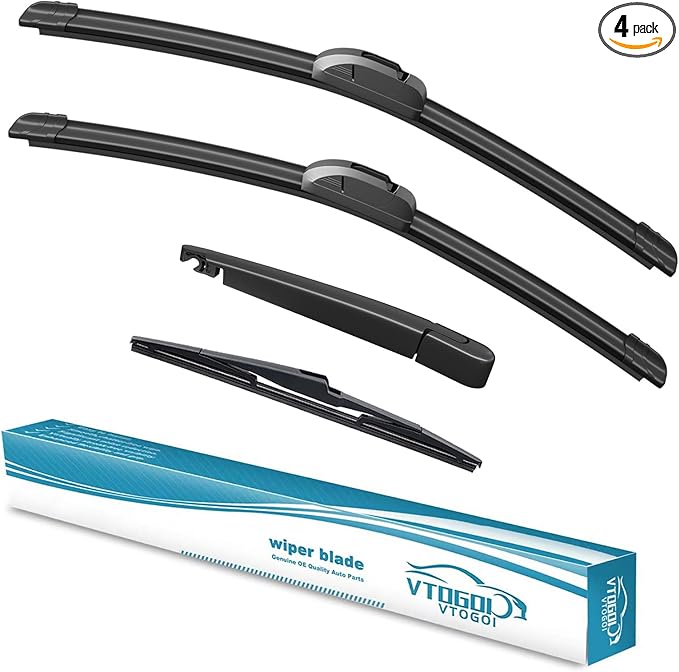VTOGOI Windshield Wipers Replacement for Kia Sportage 2017-2022 Front Rear Wiper Blades and Rear Windshield Wiper Arm Set for My Car (Pack of 4)