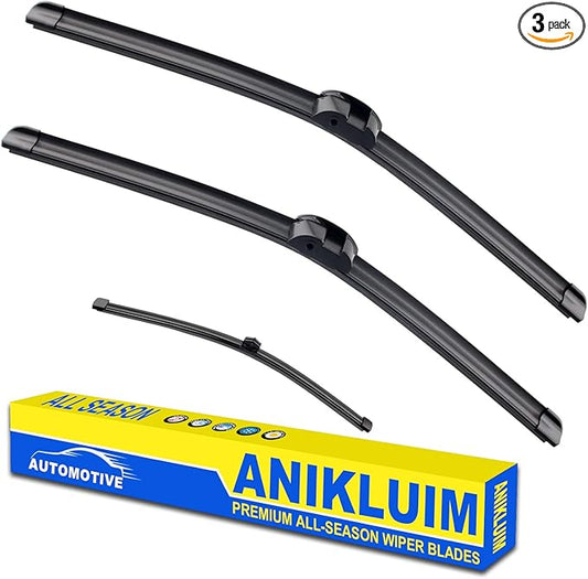 ANIKLUIM® 26"+26" Wiper Blades with 14" Rear Wiper Blade Set Replacement for 2011-2017.09 Porsche Cayenne Volkswagen Touareg Windshield Wipers Original Factory Quality (Pack of 3)