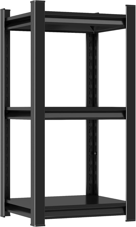 Metal Garage Shelving Unit, Heavy Duty 3-Tier Adjustable Storage Rack, Steel Shelving,Industrial Shelves for Heavy Tools and Equipment (3-Tier 32" H x 16" W x 16" D)