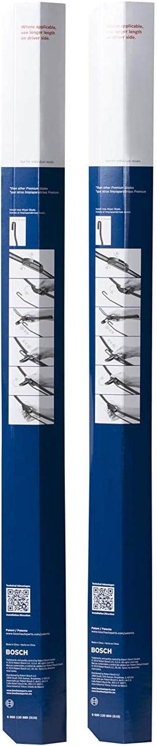 BOSCH 26A20A ICON Beam Wiper Blades - Driver and Passenger Side - Set of 2 Blades (26A & 20A)