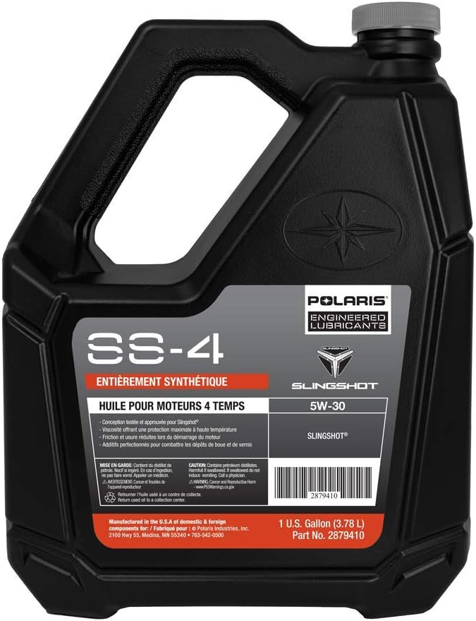 Polaris Slingshot SS-4 Full Synthetic Oil 5W-30 for All Models, High Temperature Viscosity Protection, Enhanced Engine Performance, Reduced Friction and Wear, 1 Gallon, Qty 1-2879410