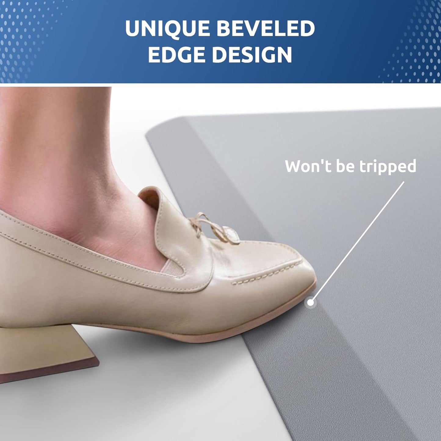 KitchenClouds Kitchen Mat Cushioned Anti Fatigue Kitchen Rug Non Slip Standing Mat Comfort Floor Mats for Sink Office (17.3"x 28"-0.8inch, Grey)