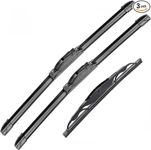 Windshield Wiper Blades (pack of 3pcs) for 2016 2017 2018 2019 2020 Buick Envision 24" + 18" Front Windscreen Wiper and 12" Rear Wiper Blade