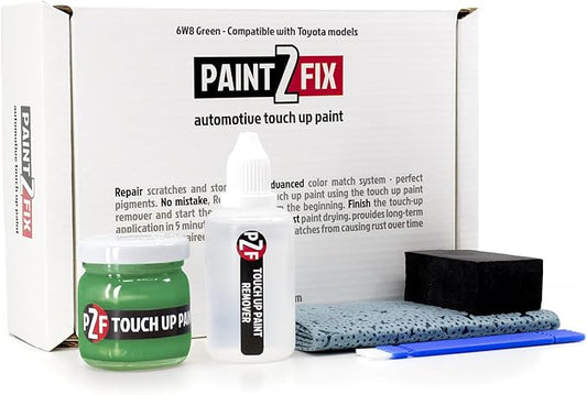 6W8 Green Touch-Up Paint Kit for Scratches and Chips - Compatible with Toyota Models