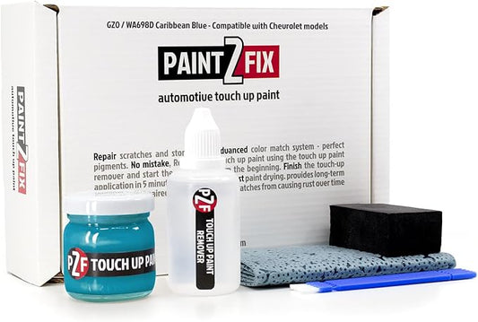 GZ0 / WA698D Caribbean Blue | Caribbean - 3 Touch-Up Paint Kit for Scratches and Chips - Compatible with Chevrolet Models