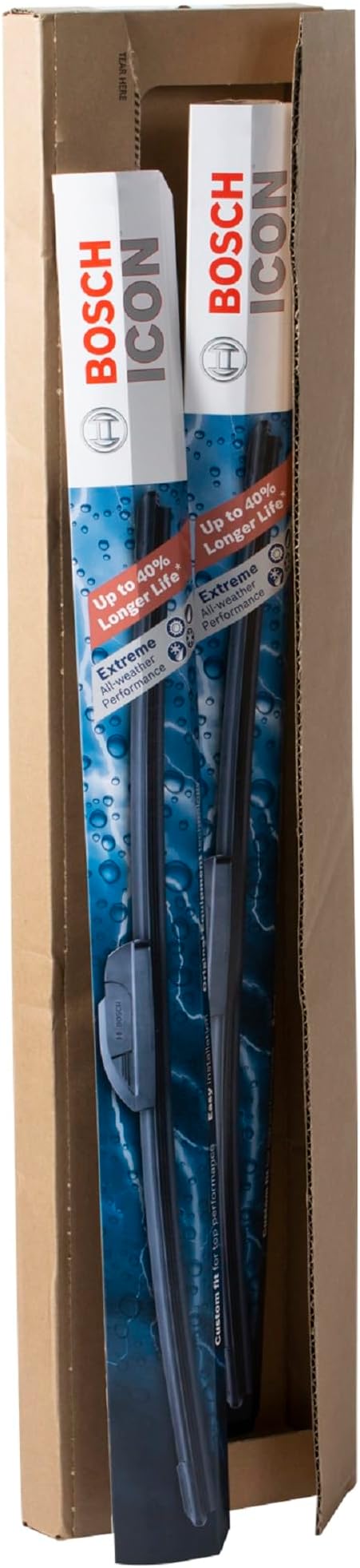 BOSCH 26A19A ICON Beam Wiper Blades - Driver and Passenger Side - Set of 2 Blades (26A & 19A)