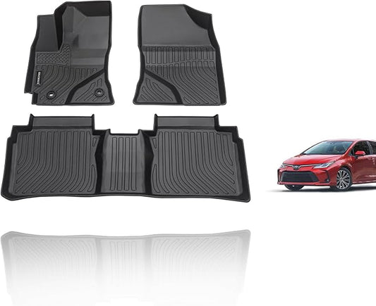 KELCSEECS Floor Mats for 2014-2019 Corolla, Waterproof Custom Car Mats, All-Weather Guard with TPE Liners, Automotive Full Set for Front and Rear Row, Black (Corolla 2014-2019 only Sedan)