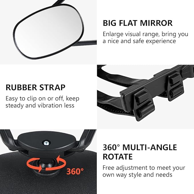 Mirror Extenders For Towing, Universal Clip-on Towing Mirrors 360 Degree Adjustable Extension Mirrors for Towing Trailer Truck, 2pcs