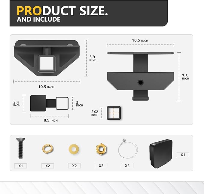 for Dodge Ram 2 inch Trailer Hitch Receiver Compatible with 2003-2018 Dodge Ram 1500 & 2019-2023 Ram 1500 Classic & 2003-2013 Ram 2500 3500, Class 3 III Rear Tow Hitch Towing Combo with Cover