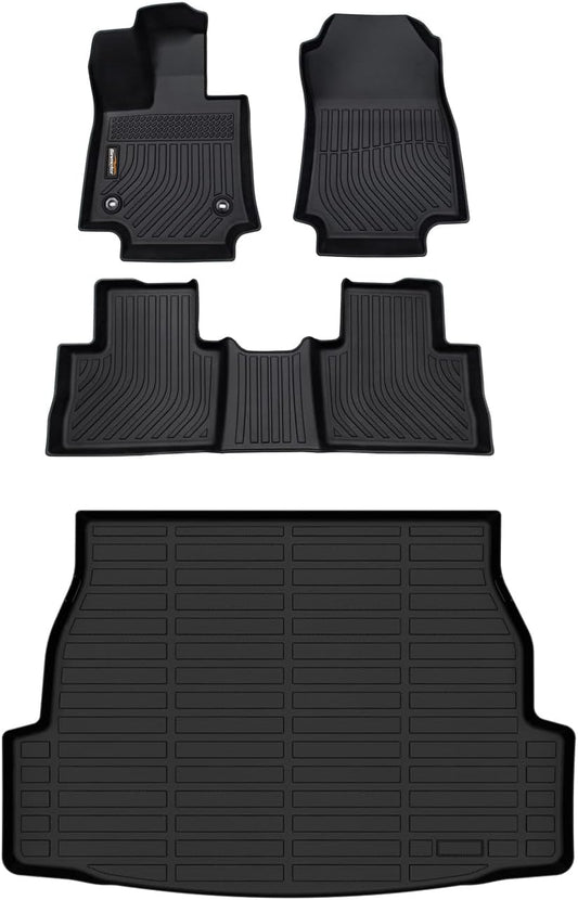 Binmotor-All Weather Floor Mats Cargo Liner for Toyota RAV4 2019-2024 2025(Only Gas Modesl), Heavy Duty Car Trunk Mat Floor Liners for RAV4 Accessories-Black