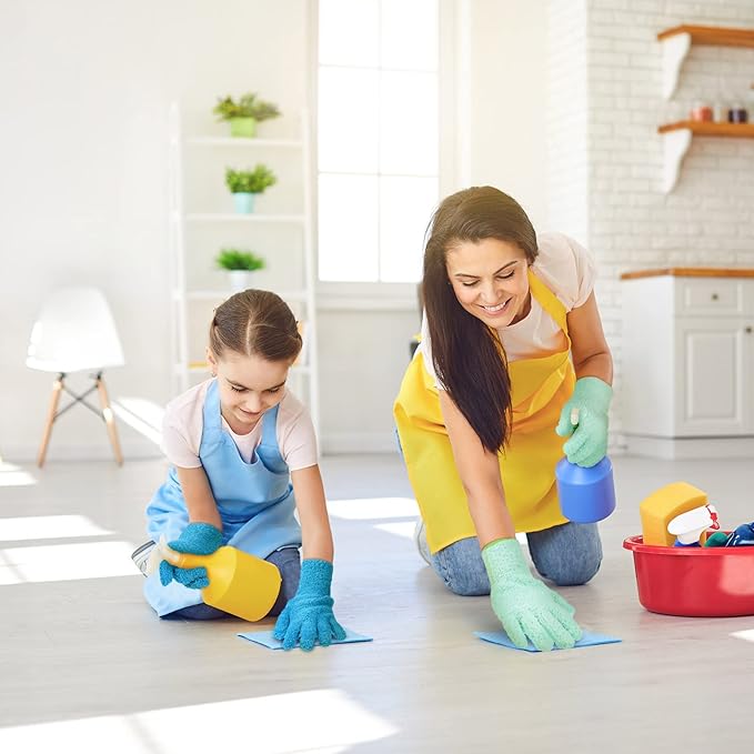 6 Pcs Microfiber Dusting Mitt Gloves Microfiber Washable Dusting Gloves Car Wash Mitt for Leaf Cleaning Plant