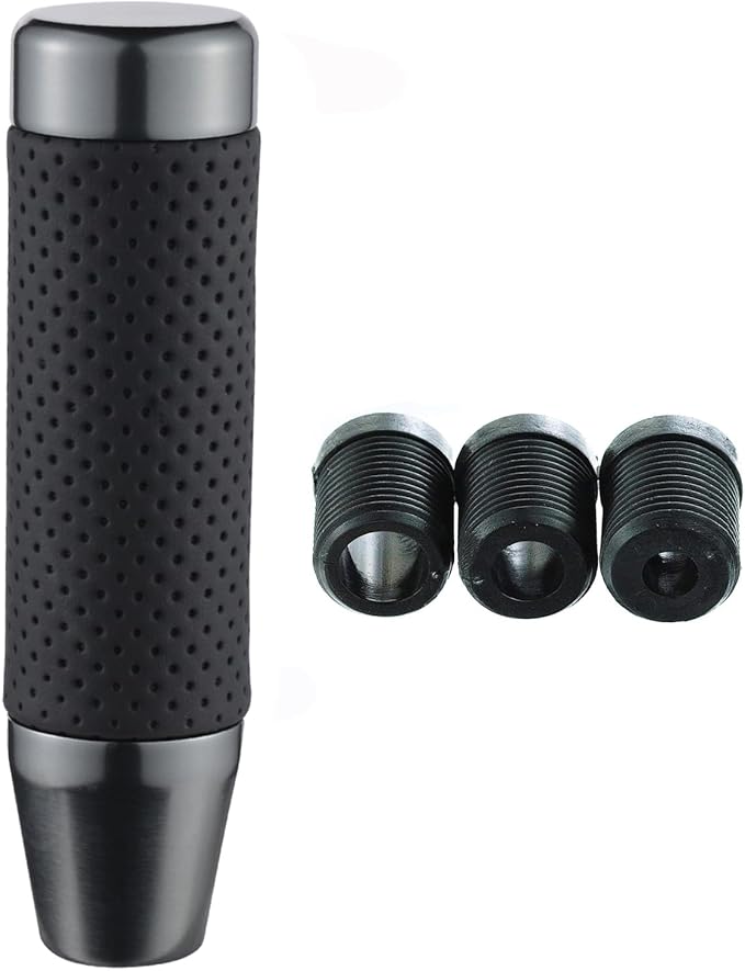 Abfer Weighted Shift Knob Short Stick Gear Shifter Adapter Leather Shift Knobs for Most Automatic Manual Vehicle Trucks,Grey