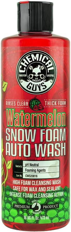 Chemical Guys CWS20816 Watermelon Snow Foam Car Wash Soap, (Works with Foam Cannons, Foam Guns or Bucket Washes) Safe for Cars, Trucks, Motorcycles, RVs & More, 16 fl oz, Watermelon Scent