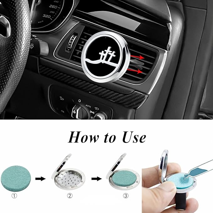 30mm Essential Oil Car Diffuser Vent Clips Car Diffuser Vent Clip Aromatherapy Car Christmas Car Accessories for Women(Cross Christmas)