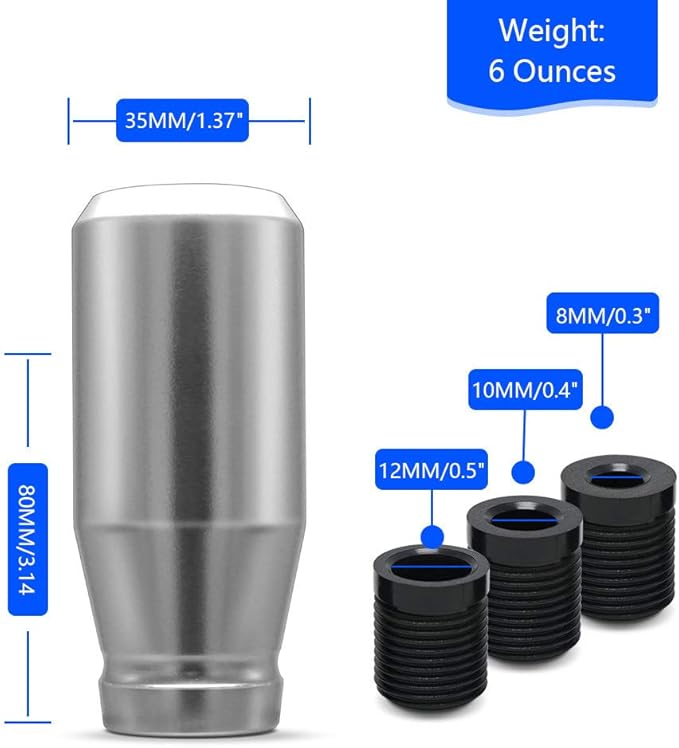 Manual Racing JDM Type-R Style 5 Speed Universal Gear Shift Knobs Fit Compatible with Mazda Tacoma STi Nismo 2004 Honda Accord Subaru