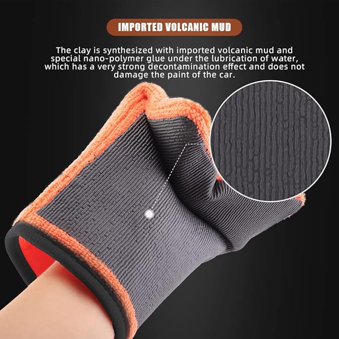 CHMLG02 Fine Grade Clay Bar Mitt - Auto Detailing Clay Eraser for Car Paint, Glass, Wheels & More